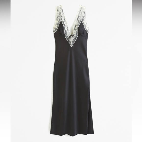Abercrombie & Fitch Lace-Trim Slip Midi Dress - Picture 6 of 7